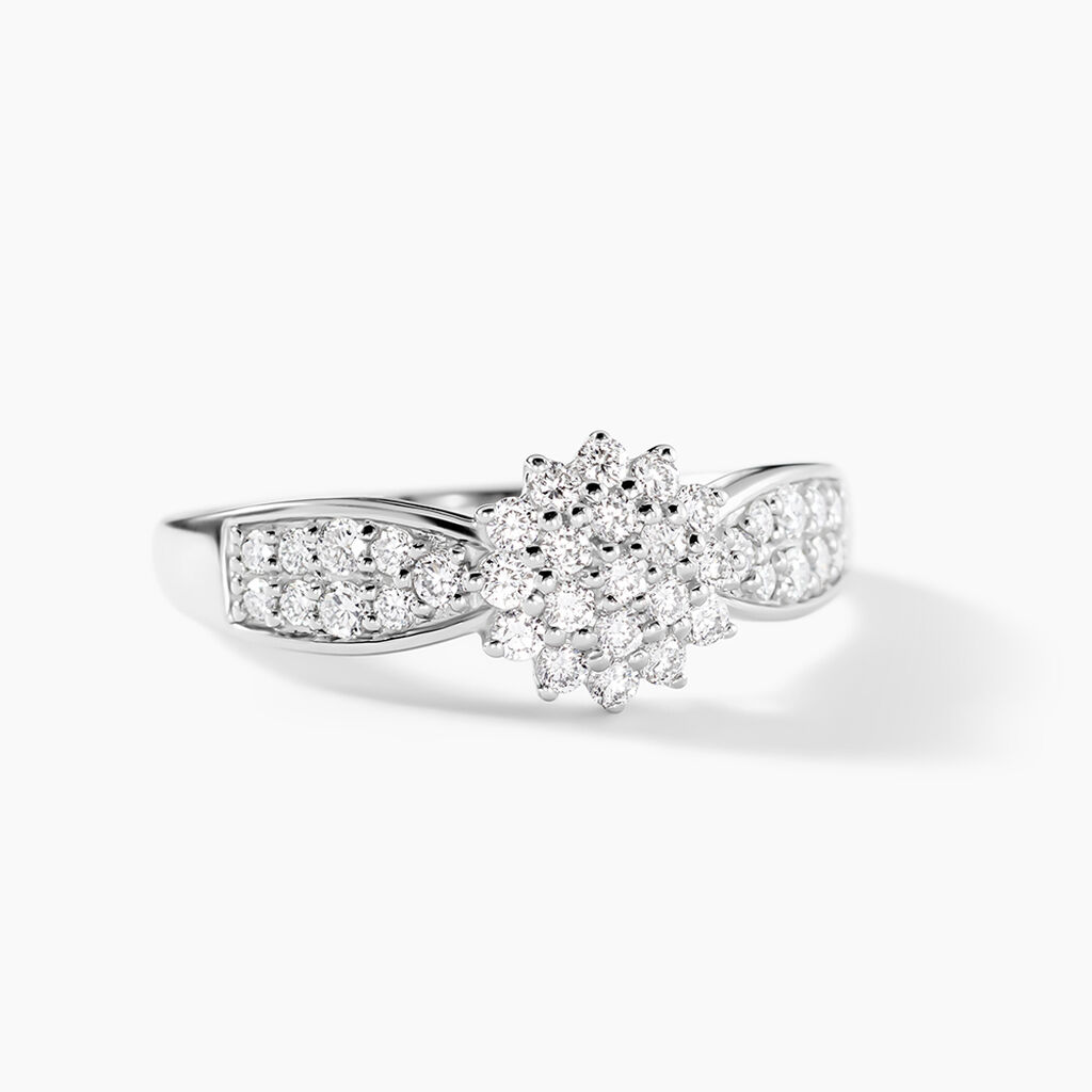Bague Chouvia Platine Blanc Diamant Synth&eacute;tique - Parures de mariage Femme | Marc Orian