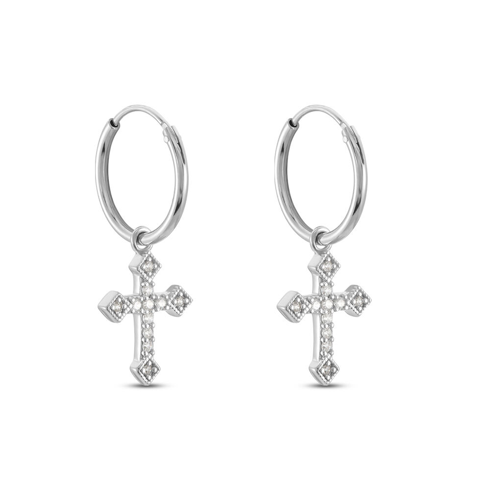 Créoles Angel Argent Blanc Oxyde De Zirconium - Créoles Femme | Marc Orian