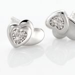 Boucles D'oreilles Puces Argent Blanc Dounyo Oxydes De Zirconium - Puces Femme | Marc Orian