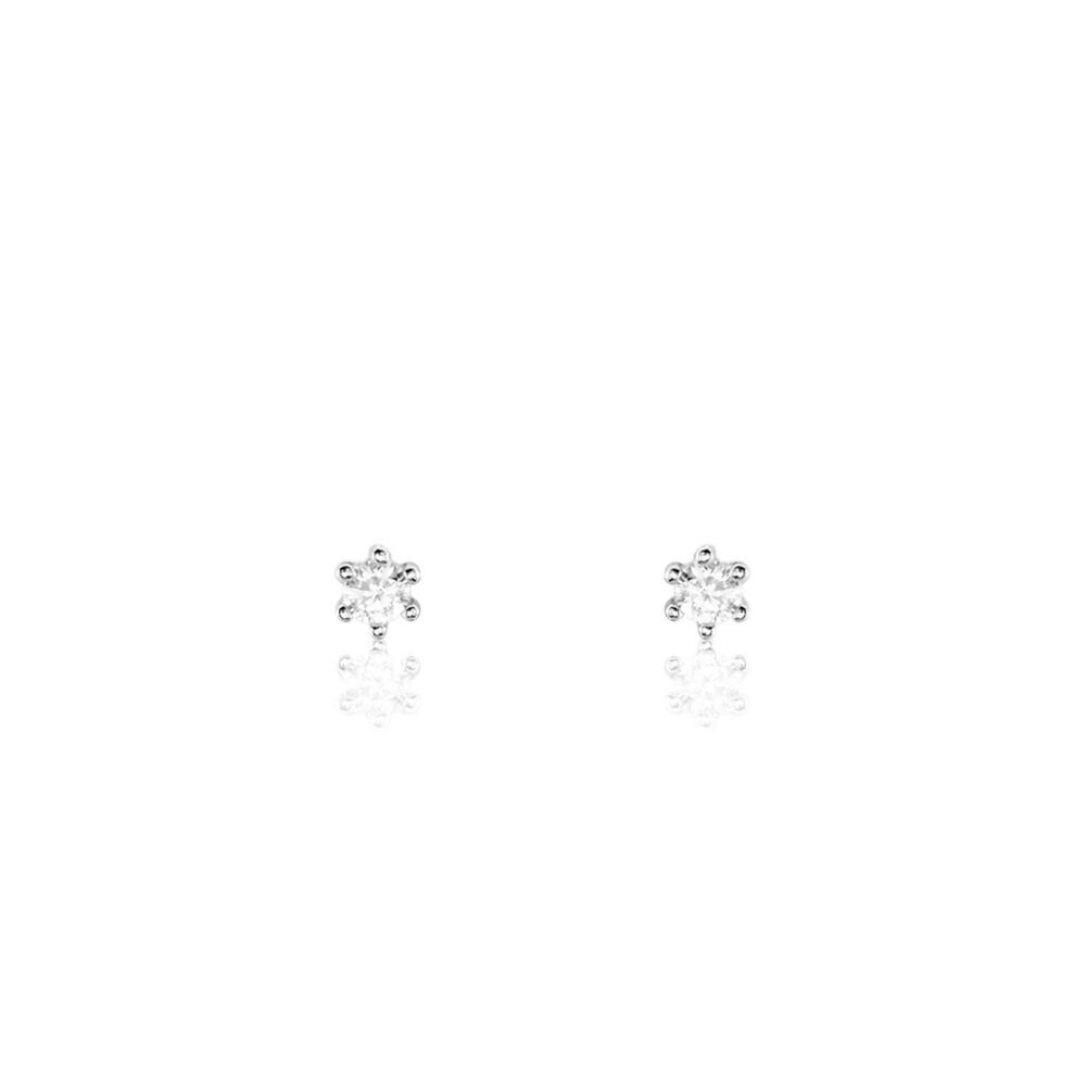 Boucles D'oreilles Puces Allison Argent Blanc Oxyde De Zirconium - Puces Femme | Marc Orian