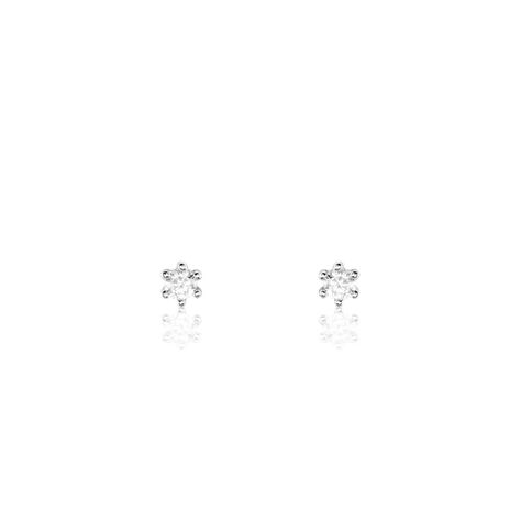 Boucles D'oreilles Puces Allison Argent Blanc Oxyde De Zirconium - Puces Femme | Marc Orian