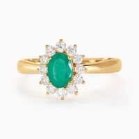 Bague Or Jaune Emeraude Diamants