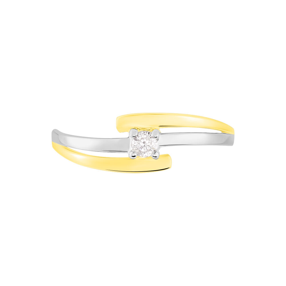 Bague Blandine Or Bicolore Diamant - Solitaires Femme | Marc Orian