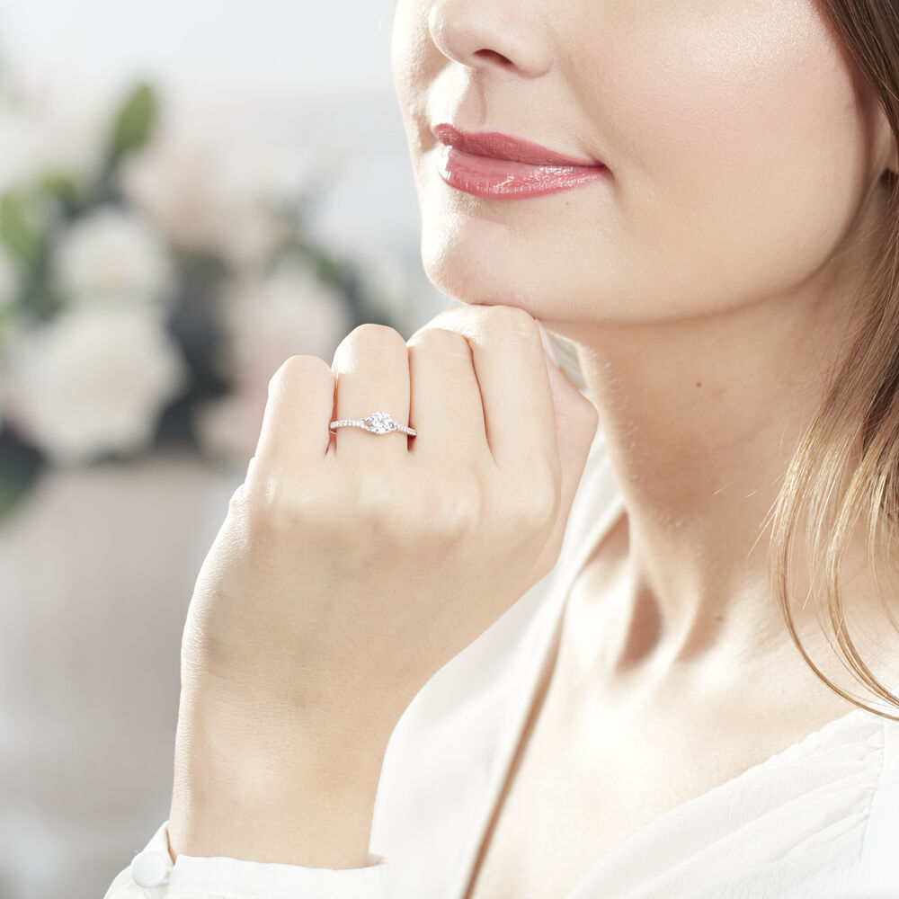 Bague Evita Or Blanc Oxyde De Zirconium - Solitaires Femme | Marc Orian