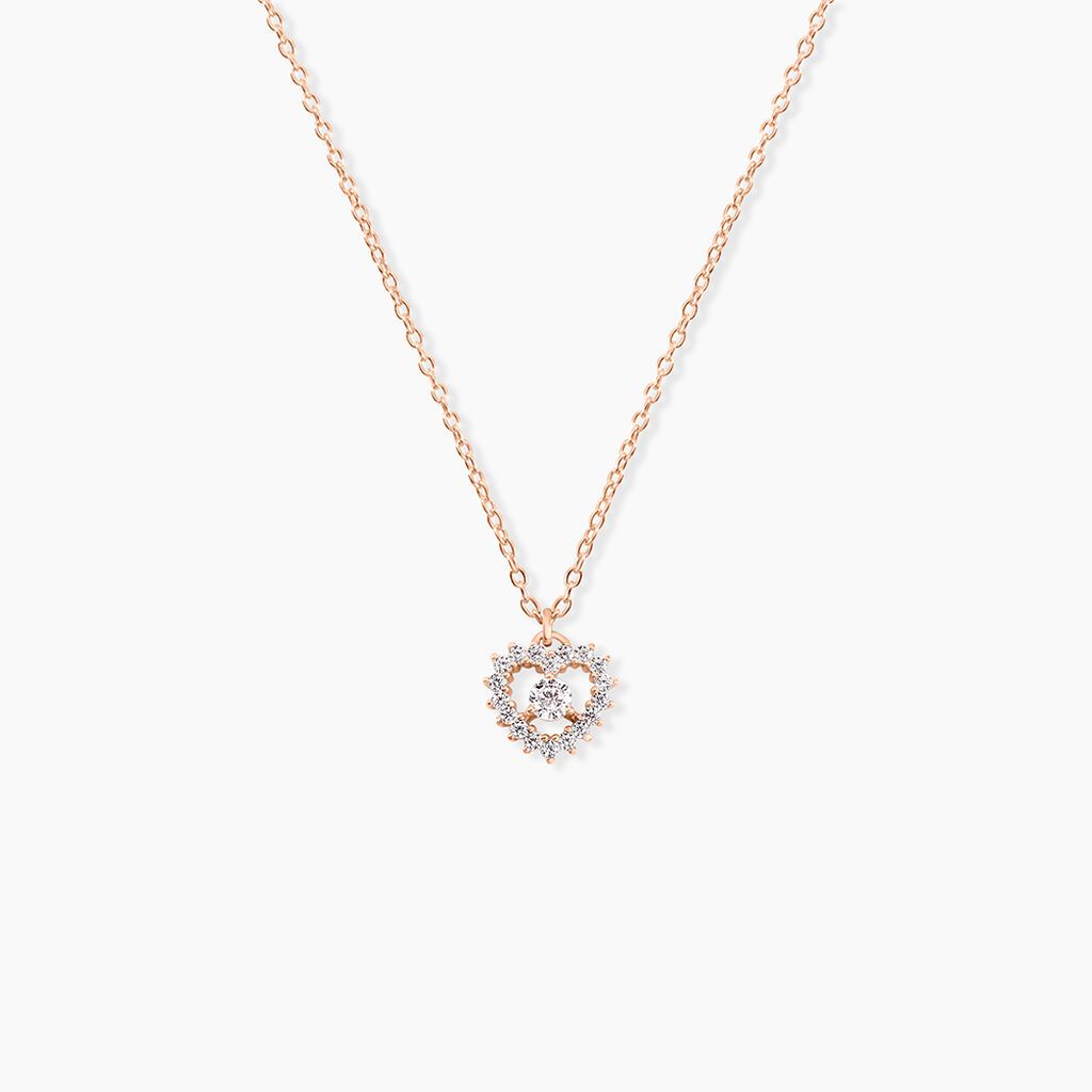 Collier Gino Argent Rose Oxyde De Zirconium - Colliers avec pierres Femme | Marc Orian