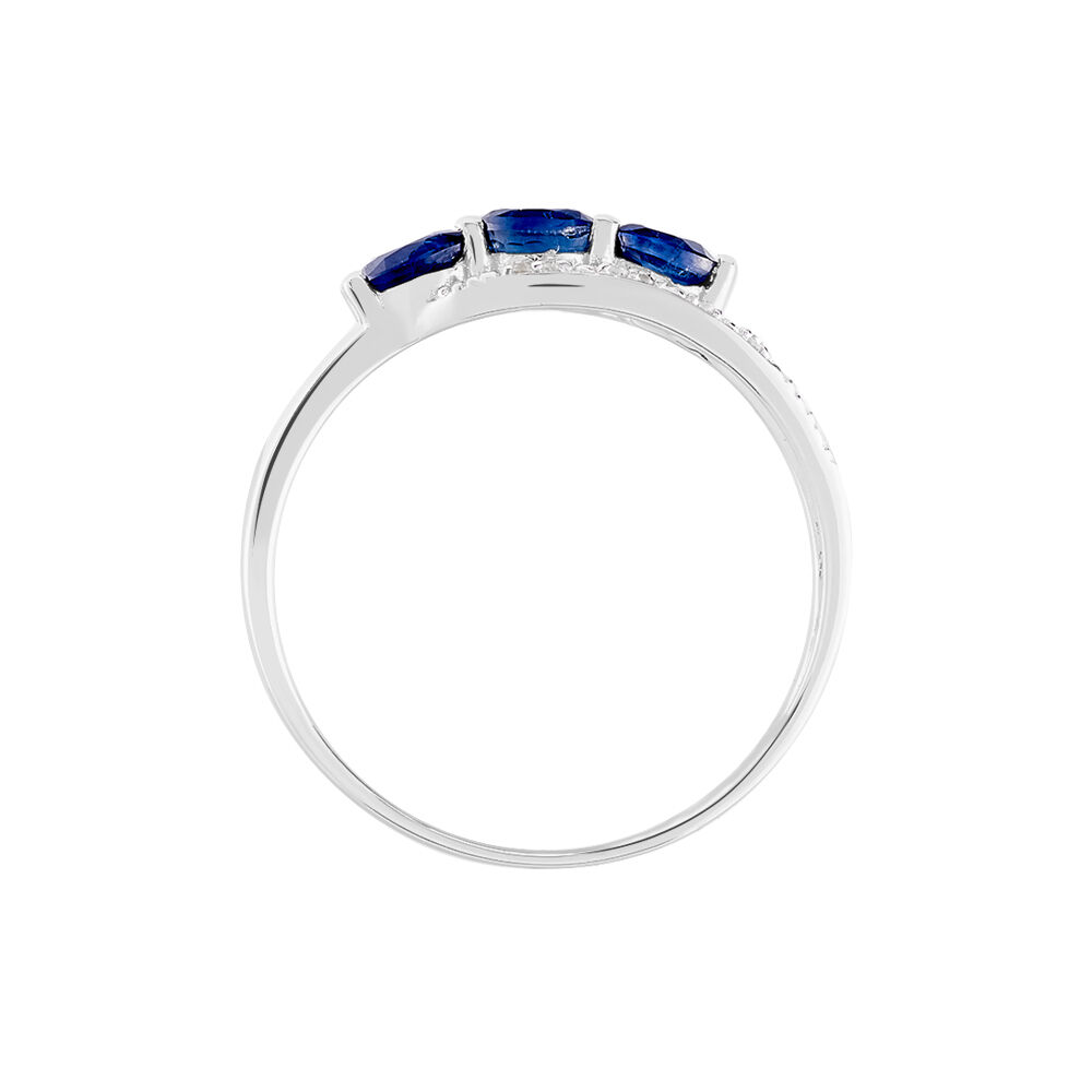 Bague Comete Or Blanc Saphir Et Diamant - Bagues fiançailles Femme | Marc Orian
