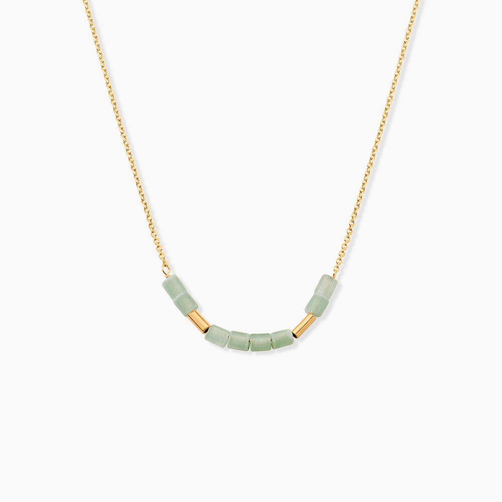 Collier Erdmann Or Jaune Aventurine - Colliers avec pierres Femme | Marc Orian