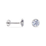 Boucles D'oreilles Pendantes Abha Argent Blanc Oxyde De Zirconium - Puces Femme | Marc Orian