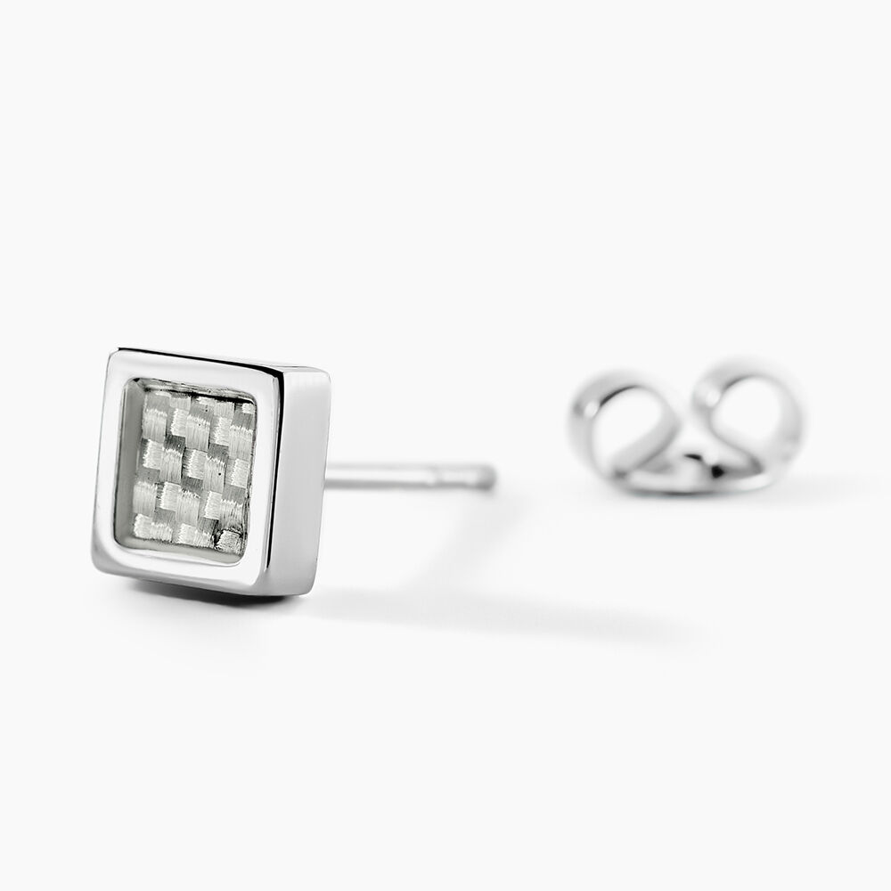 Boucles D'oreilles Puces Phebus Him Acier Argent&eacute; - Puces Homme | Marc Orian