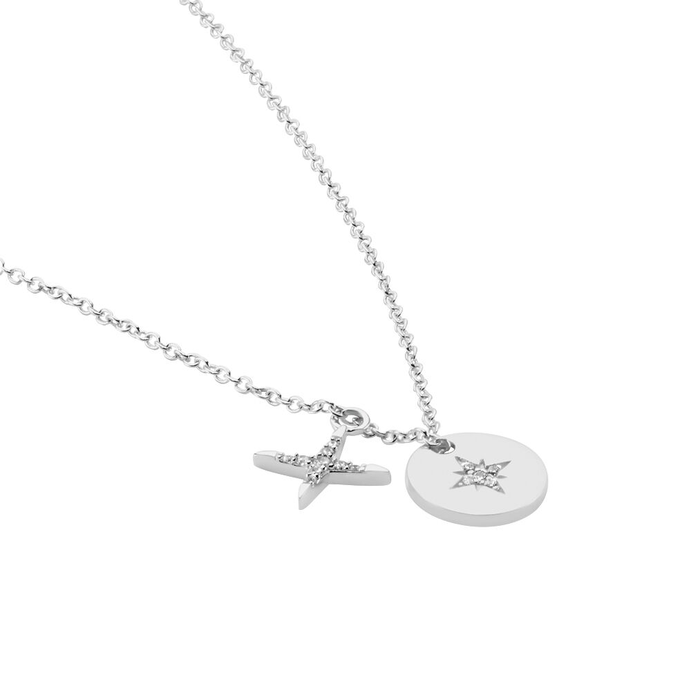 Collier Pluton Argent Blanc Oxyde De Zirconium - Colliers avec pierres Femme | Marc Orian