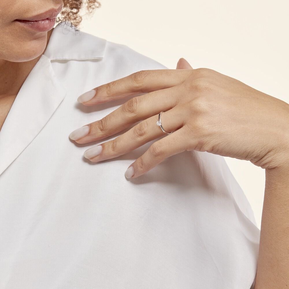 Bague Solitaire Natalia Or Blanc Diamant - Solitaires Femme | Marc Orian