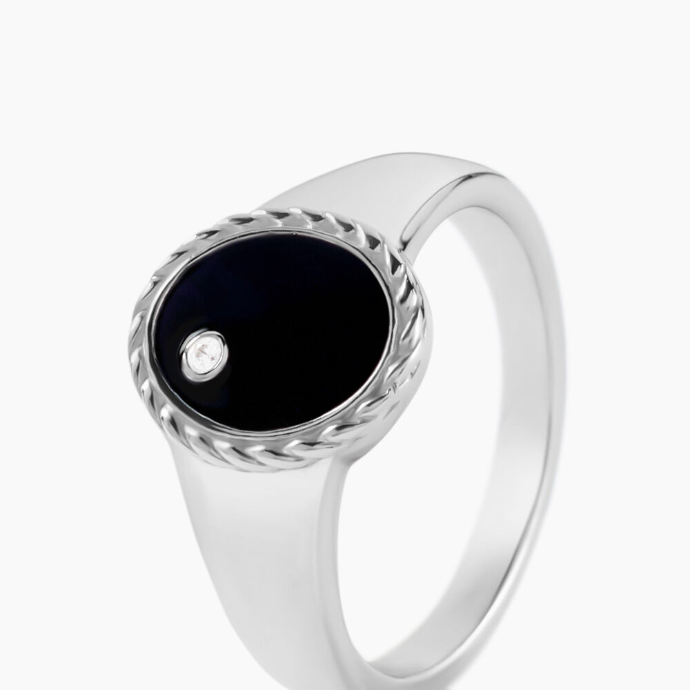 Bague Argent Blanc Lugus Email Et Oxyde De Zirconium - Bijoux fantaisie Femme | Marc Orian