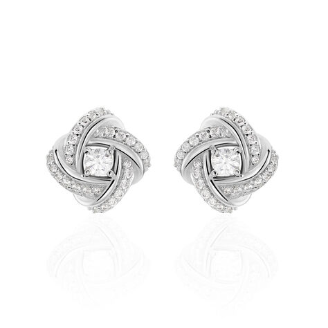 Boucles D'oreilles Puces Anasthase Argent Blanc Oxyde De Zirconium - Pendantes Femme | Marc Orian