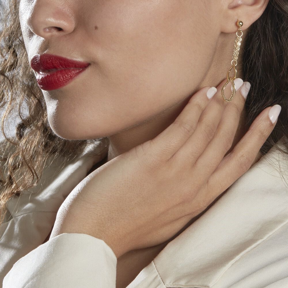 Boucles D'oreilles Pendantes Blinda Or Jaune - Pendantes Femme | Marc Orian