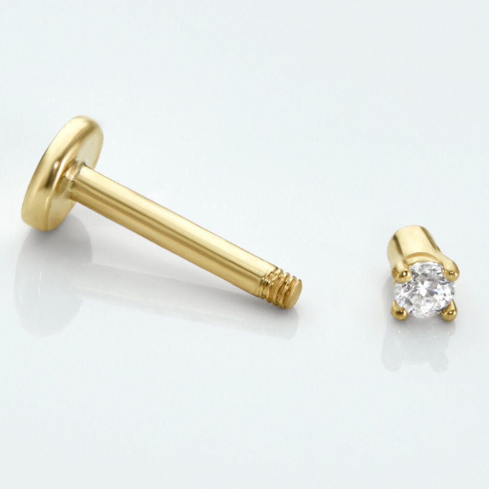 Piercing De Labret Or Jaune Catala Oxyde De Zirconium - Piercing Conch Femme | Marc Orian