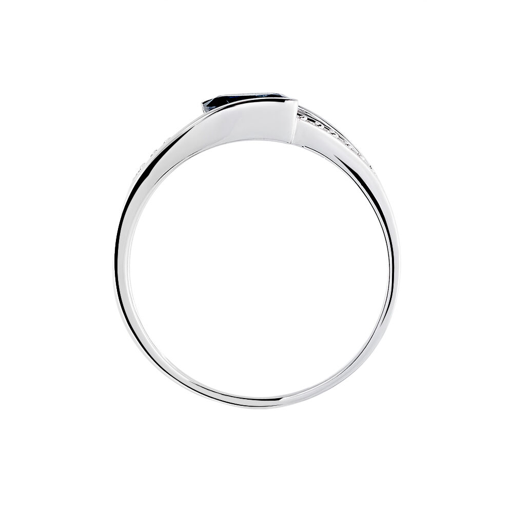 Bague Viyan Or Blanc Saphir Et Diamant - Solitaires Femme | Marc Orian