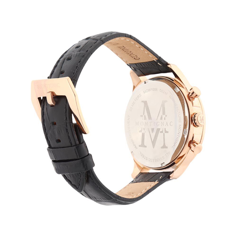 Montre Montignac Round Multifonction Noir - Montres étanches Homme | Marc Orian