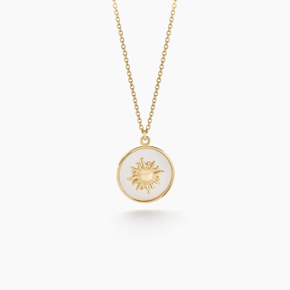 Collier Soleil Eternel Or Jaune Nacre - Colliers avec pierres Femme | Marc Orian