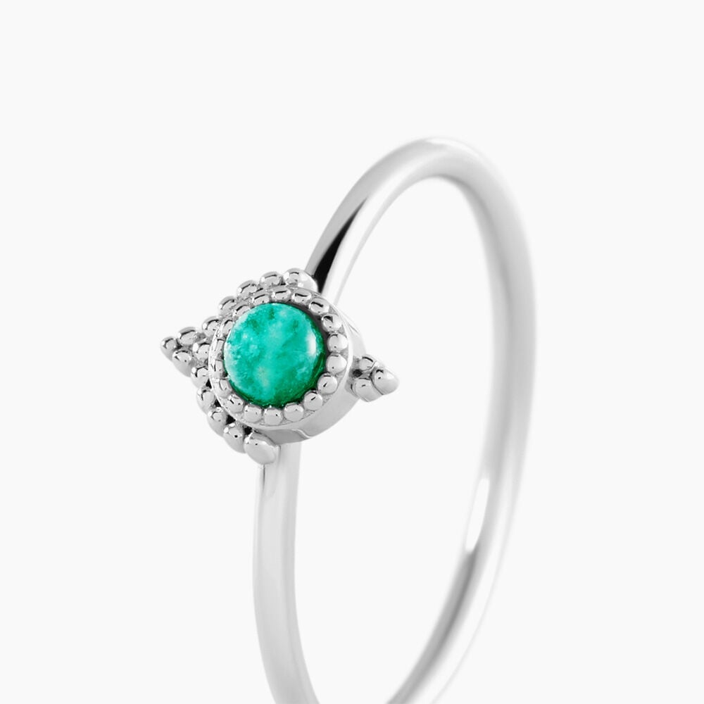 Bague Cyprien Argent Blanc Amazonite - Bijoux fantaisie Femme | Marc Orian