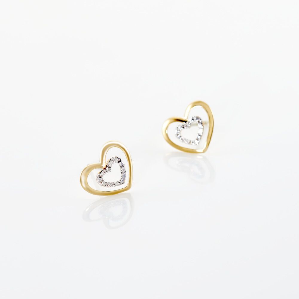 Boucles D'oreilles Puces Or Jaune Juliame Diamants - Puces Femme | Marc Orian