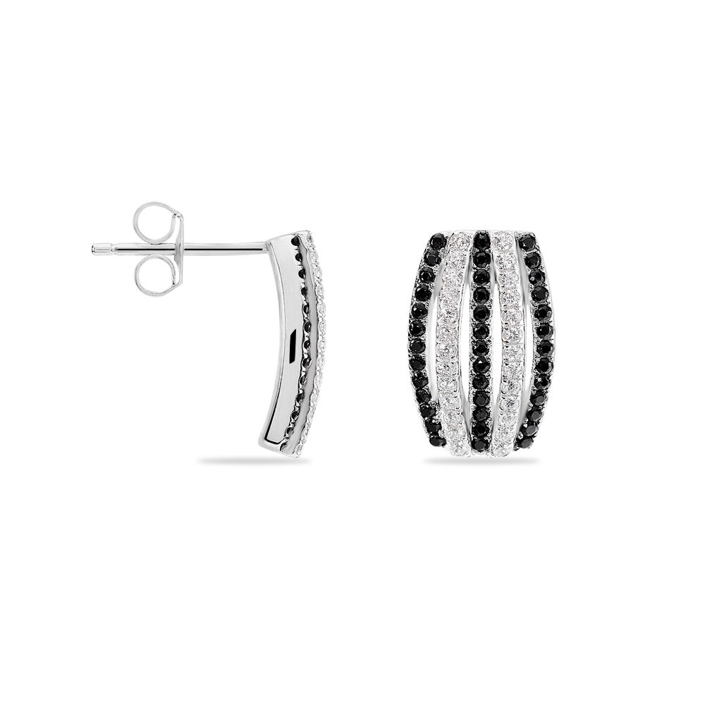 Boucles D'oreilles Puces Argent Blanc Oxyde De Zirconium - Puces Femme | Marc Orian