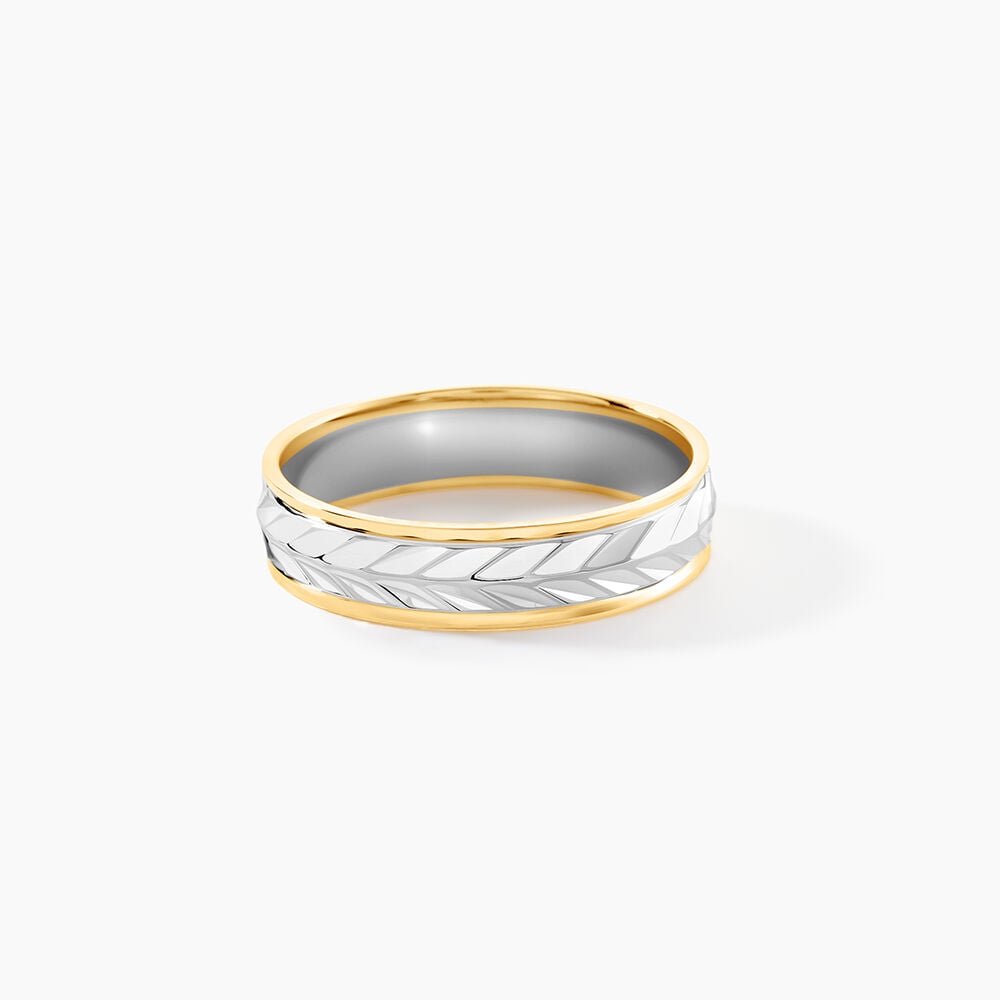 Alliance Epi Fantaisie Ruban Plat Or Bicolore - Alliances duo Unisex | Marc Orian