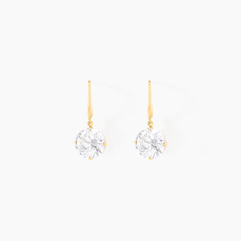 Boucles D'oreilles Pendantes Oxyde Rond Or Jaune Oxyde De Zirconium - Pendantes Femme | Marc Orian