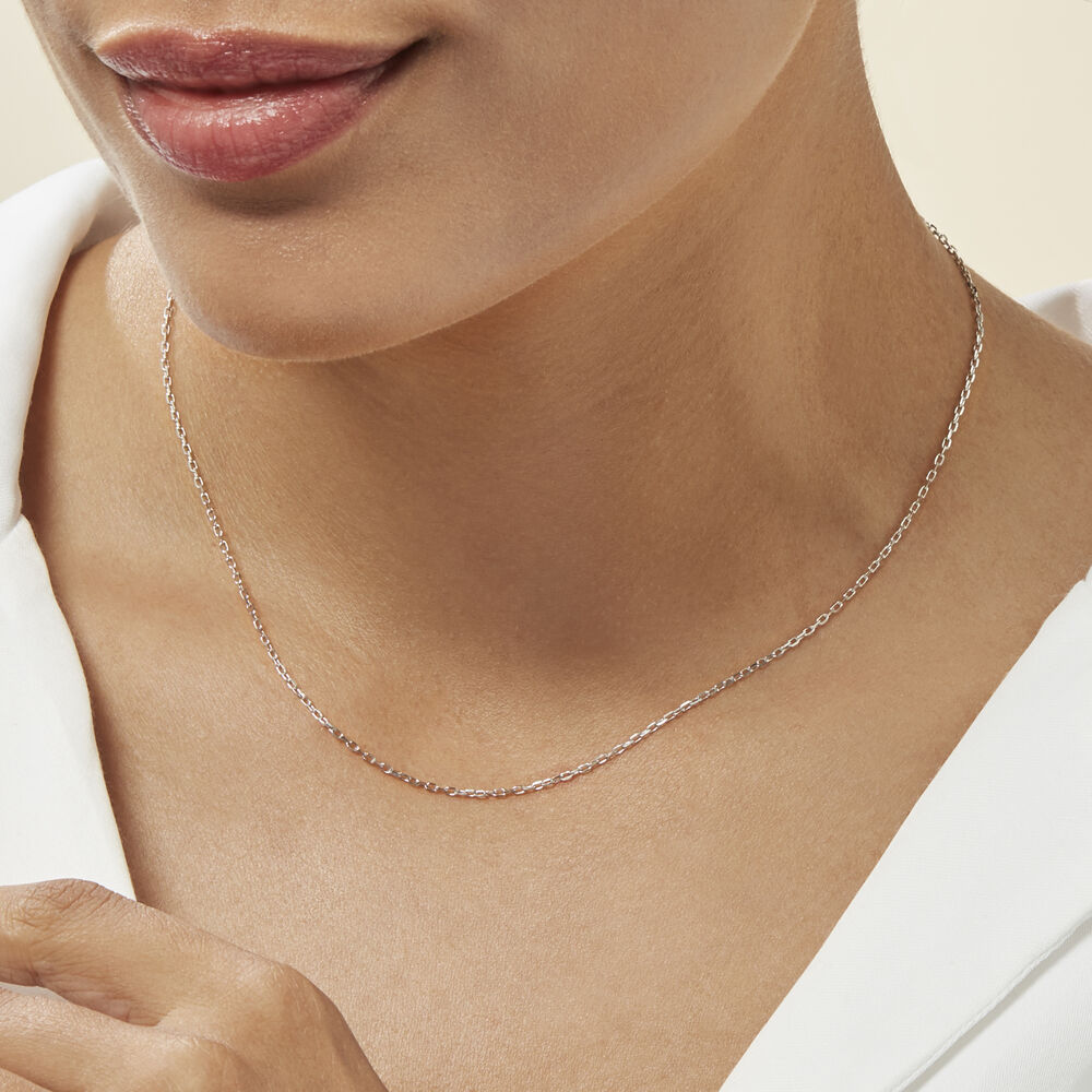 Chaîne Igoa Maille Forçat Diamantee Or Blanc - Chaines Femme | Marc Orian