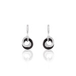 Boucles D'oreilles Pendantes You&me Argent Blanc C&eacute;ramique Et Oxyde - Pendantes Femme | Marc Orian
