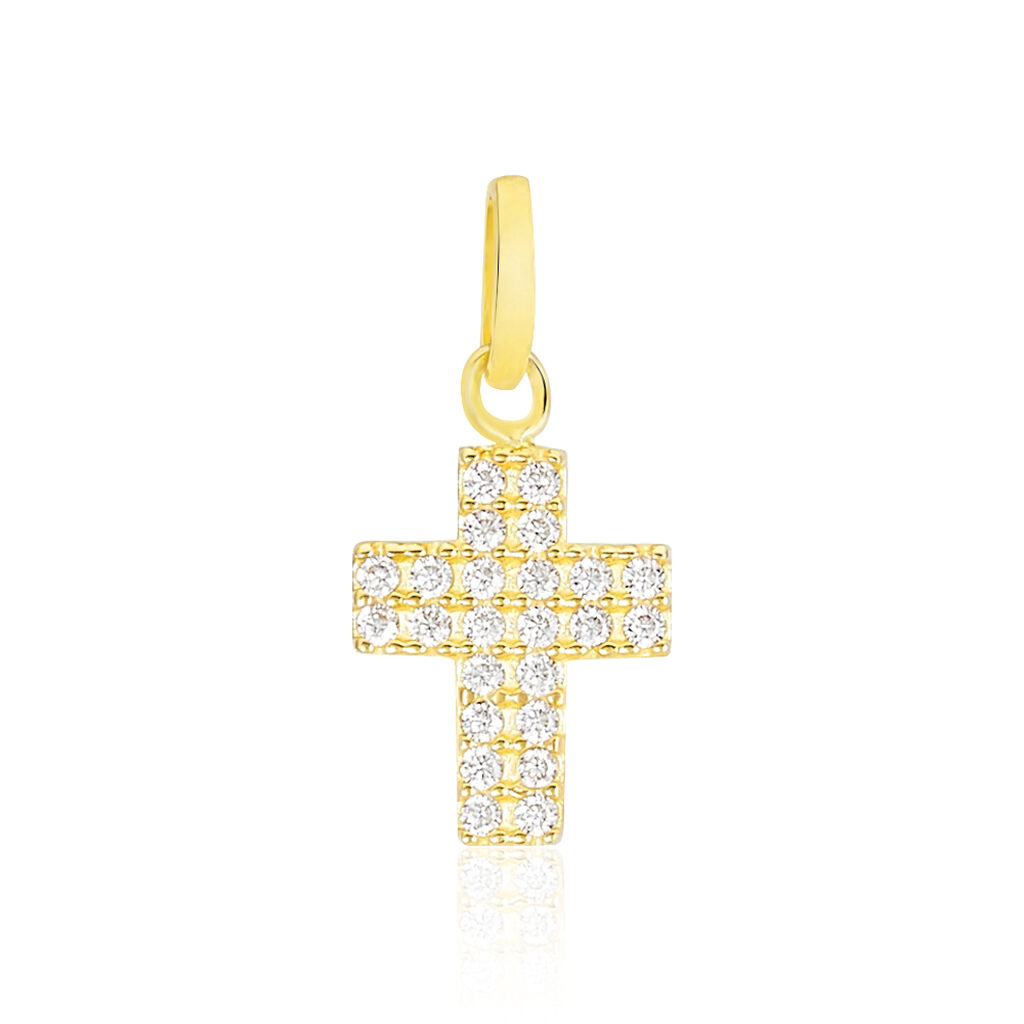 Pendentif Canice Croix Or Jaune Oxyde De Zirconium - Pendentifs Femme | Marc Orian