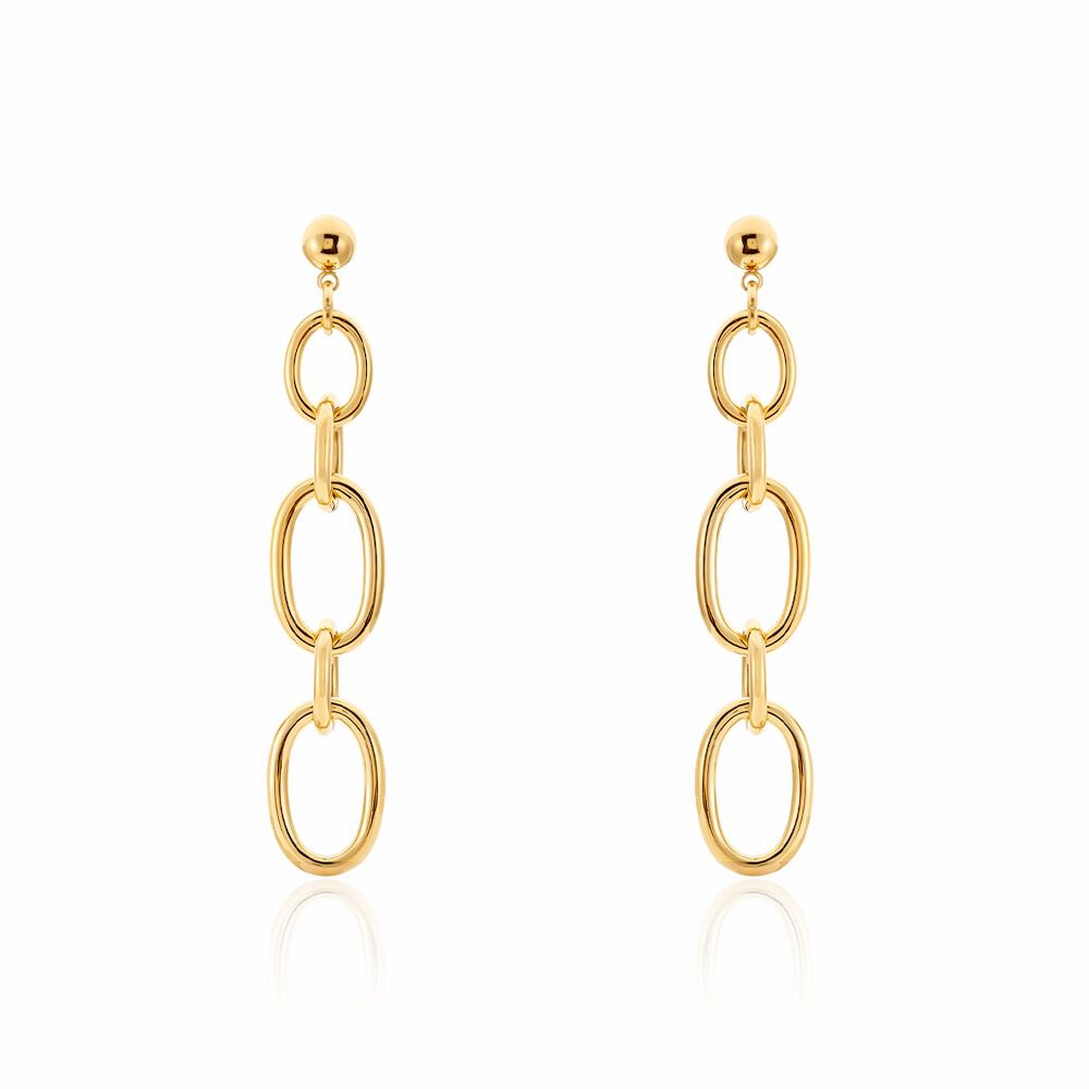 Boucles D'oreilles Pendantes Lina Acier Dor&eacute; - Pendantes Femme | Marc Orian