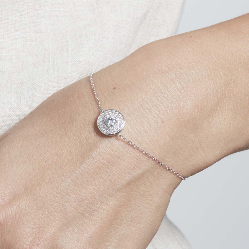 Bracelet Lumineuse Argent Blanc Oxyde De Zirconium - Bracelets chaînes Femme | Marc Orian