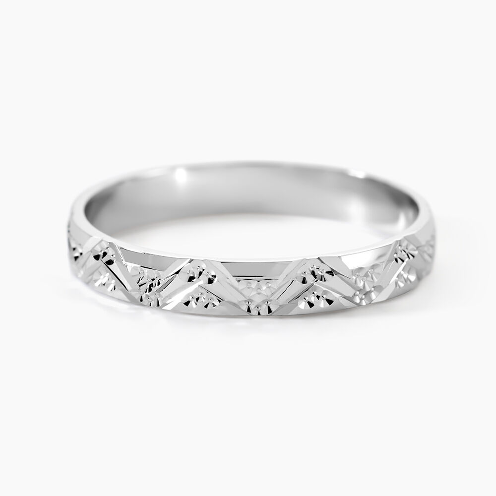 Alliance Clotilde Ruban Plat Or Blanc - Alliances duo Unisex | Marc Orian