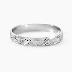 Alliance Clotilde Ruban Plat Or Blanc - Alliances duo Unisex | Marc Orian