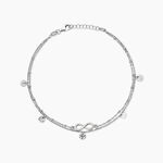 Cha&icirc;ne De Cheville Argent Blanc Roschen Oxydes De Zirconium - Chaines de cheville Femme | Marc Orian