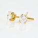 Boucles D'oreilles Puces 4 Griffes Or Jaune Diamant Synthetique - Puces Femme | Marc Orian