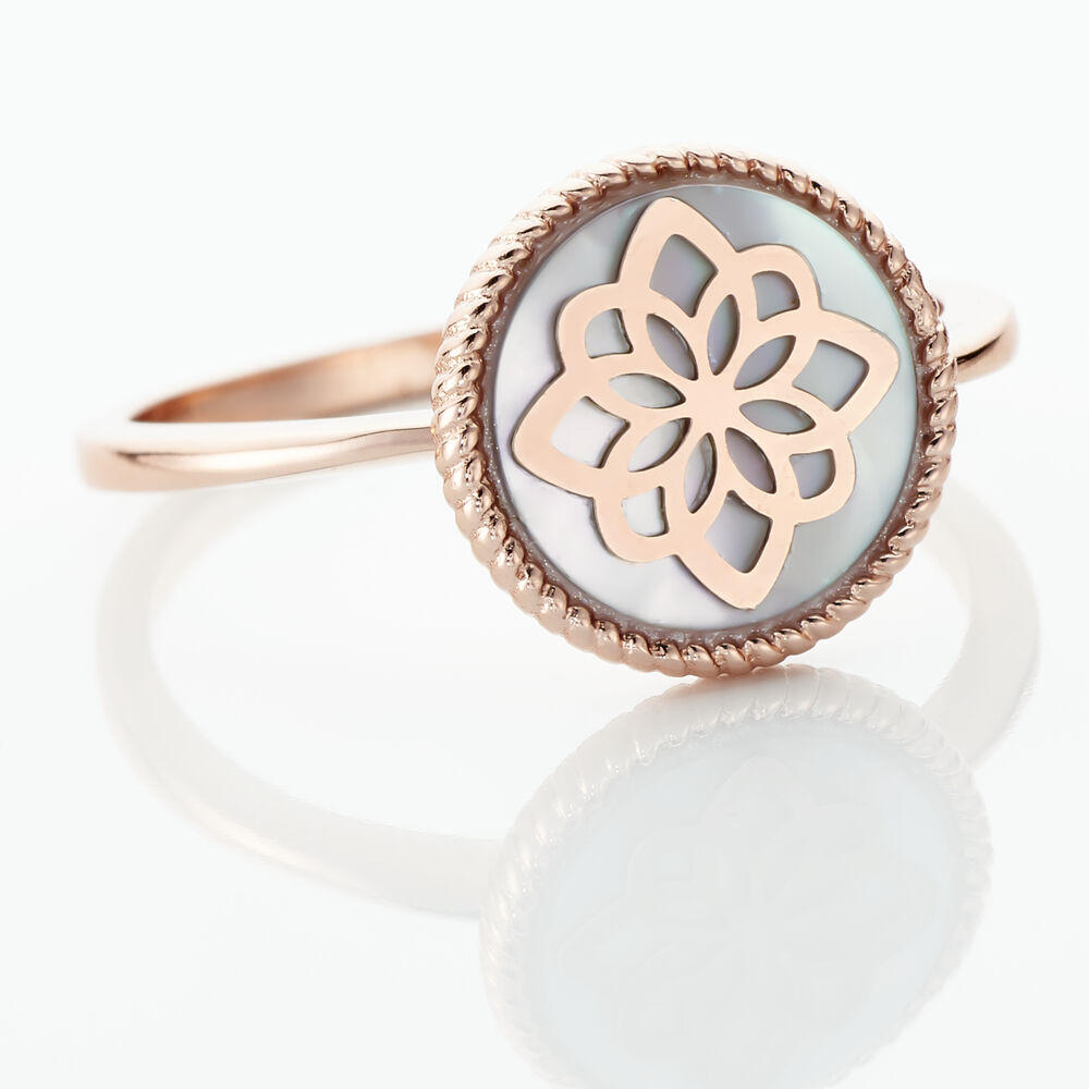 Bague Rosae Argent Rose Nacre - Bagues avec pierre Femme | Marc Orian