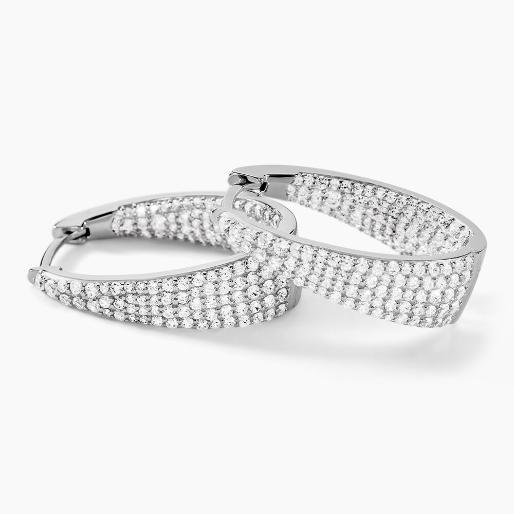 Cr&eacute;oles Soazig Argent Blanc Oxyde De Zirconium - Cr&eacute;oles Femme | Marc Orian