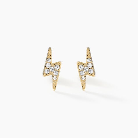 Boucles D'oreilles Puces Aurore Acier Dor&eacute; Cristal - Puces Femme | Marc Orian