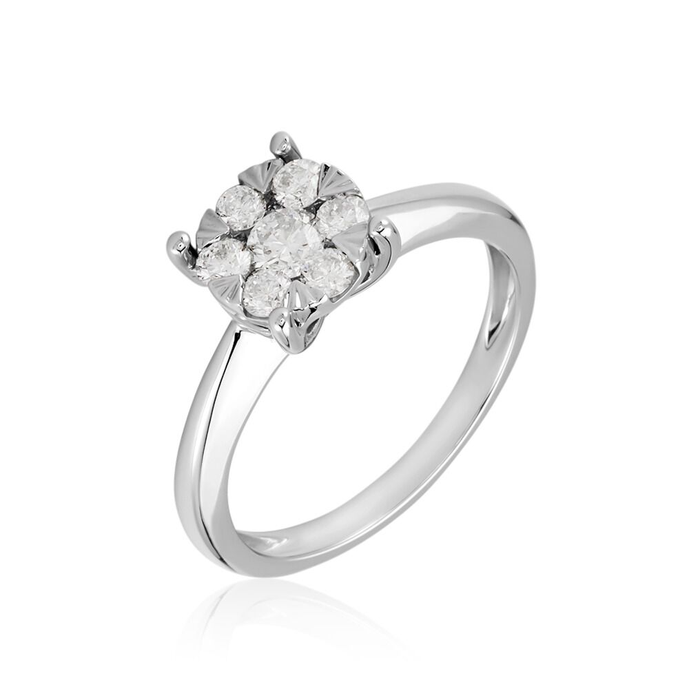Bague Solitaire Or Blanc Dream Diamants - Parures de mariage Femme | Marc Orian