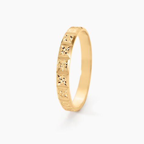 Alliance Marya Carree Diamantee Ruban Plat Or Jaune - Alliances duo Unisex | Marc Orian