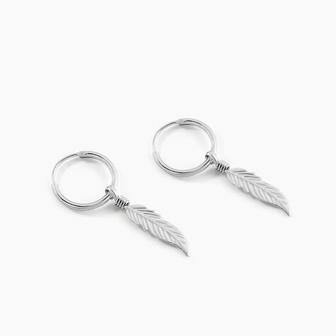 Créoles Elvyn Argent Blanc - Créoles Femme | Marc Orian