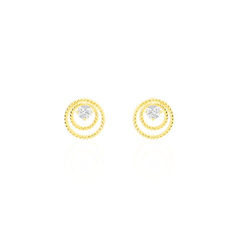 Boucles D'oreilles Puces Carlia Or Jaune Oxyde De Zirconium - Puces Femme | Marc Orian