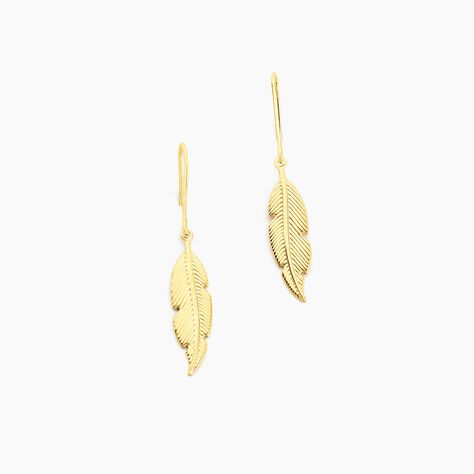 Boucles D'oreilles Pendantes Indian Nature Feuilles Or Jaune - Sélection Bohème Femme | Marc Orian