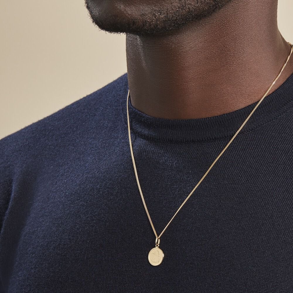 Pendentif Ange Rond Or Jaune - Médailles et médaillons Famille | Marc Orian