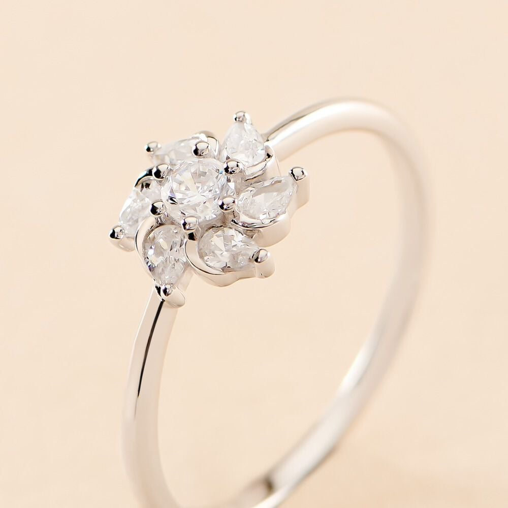 Bague Ulyssia Argent Blanc Oxyde De Zirconium - Solitaires Femme | Marc Orian