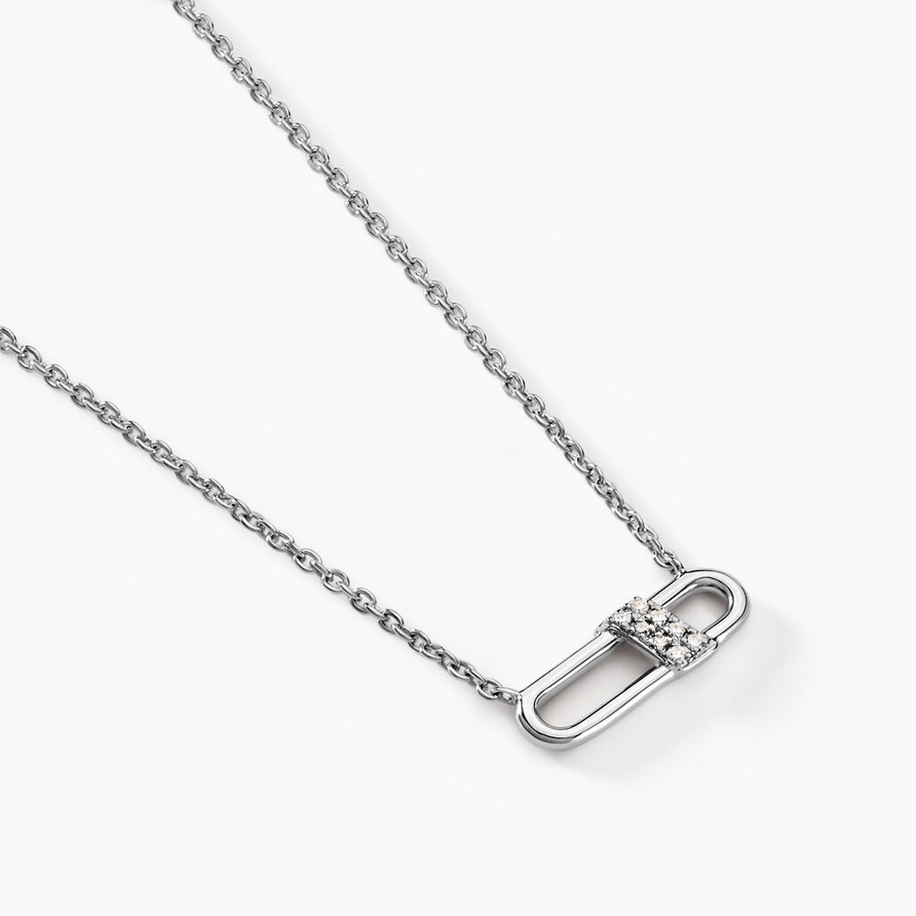 Collier Olimpia Argent Blanc Diamant Synth&eacute;tique - Colliers avec pierres Femme | Marc Orian