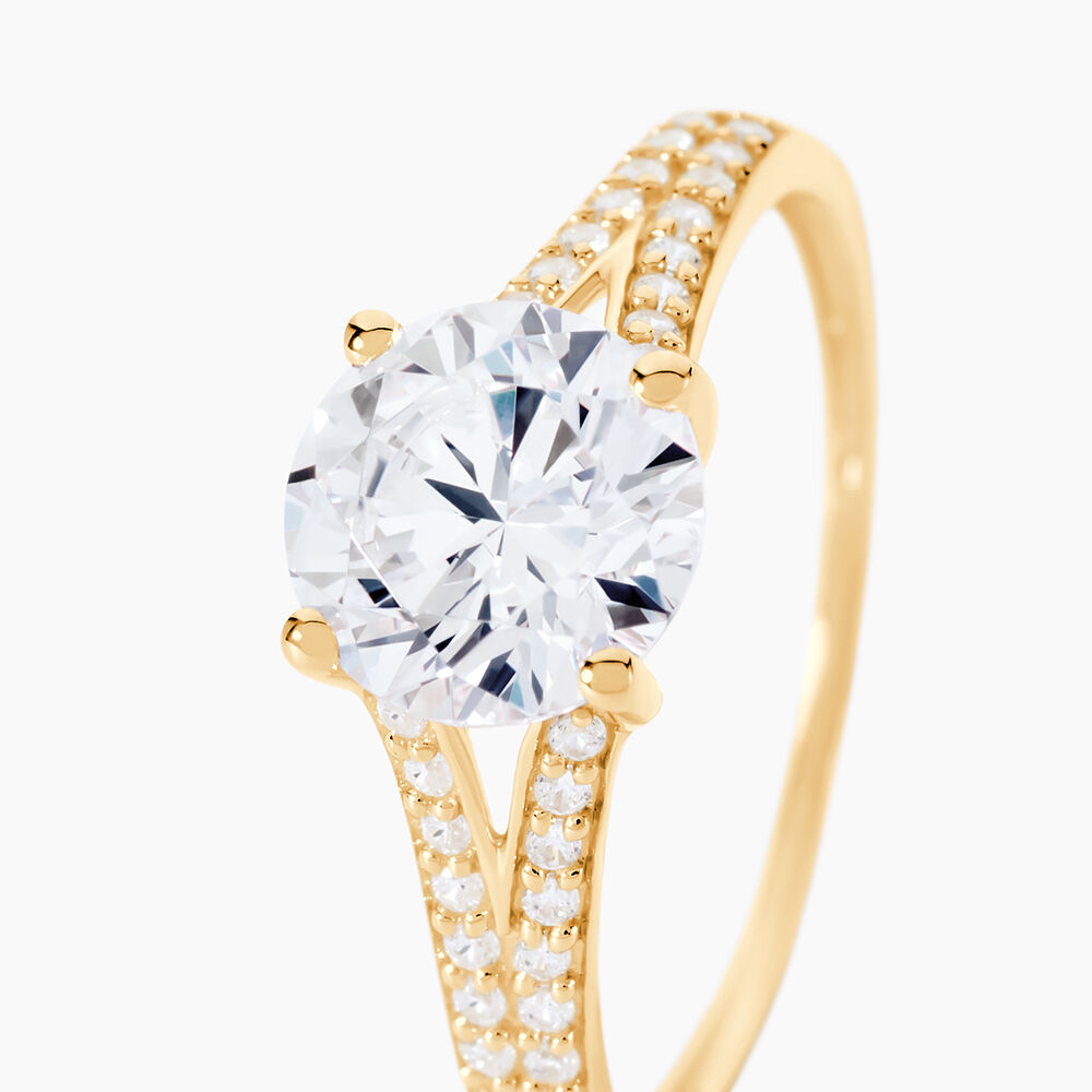 Bague Or Jaune Carolina Oxyde De Zirconium - Solitaires Femme | Marc Orian