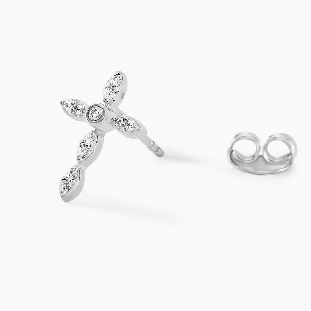 Boucles D'oreilles Puces Ysalis Argent Blanc Oxyde De Zirconium - Puces Femme | Marc Orian