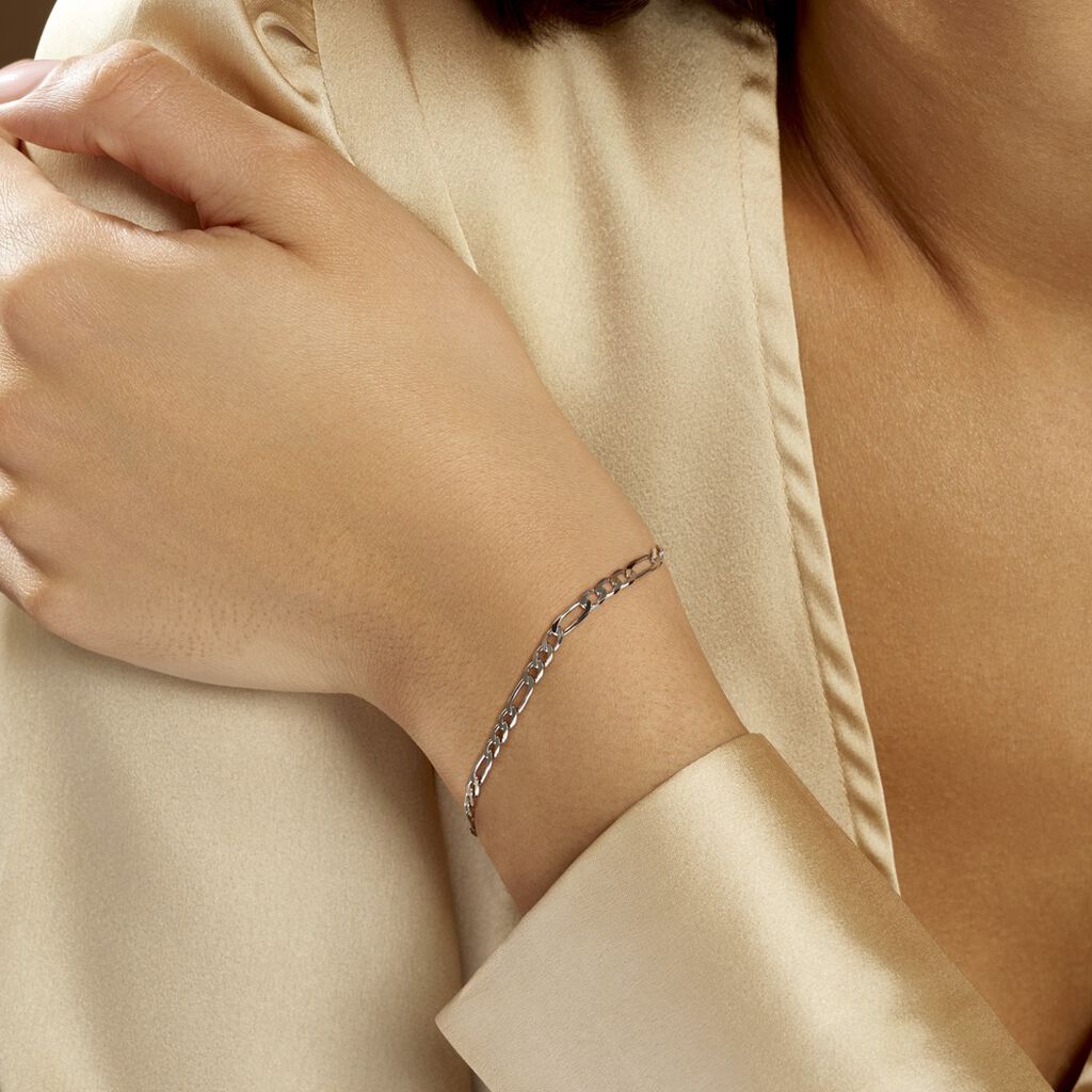 Bracelet Vivian Argent Blanc - Bracelets mailles Femme | Marc Orian